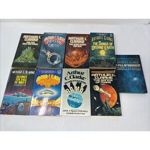 Lot of 9 Arthur C Clarke Science Fiction Novels City Stars Imperial Earth Wind